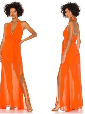 NBD (Revolve) Victoria Gown in Tangerine